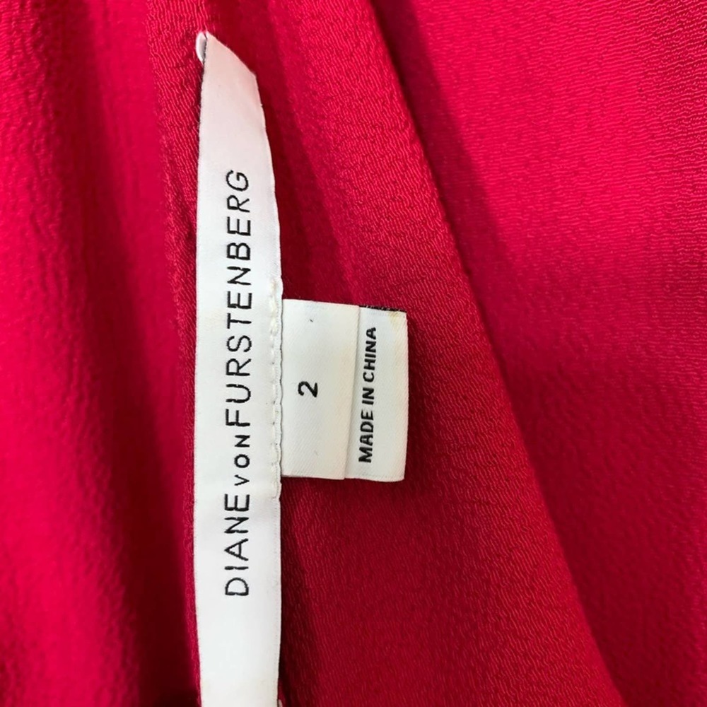 Diane Von Furstenberg Bowman One Shoulder Red Cocktail Dress Size 2 DVF Wedding - Picture 10 of 15